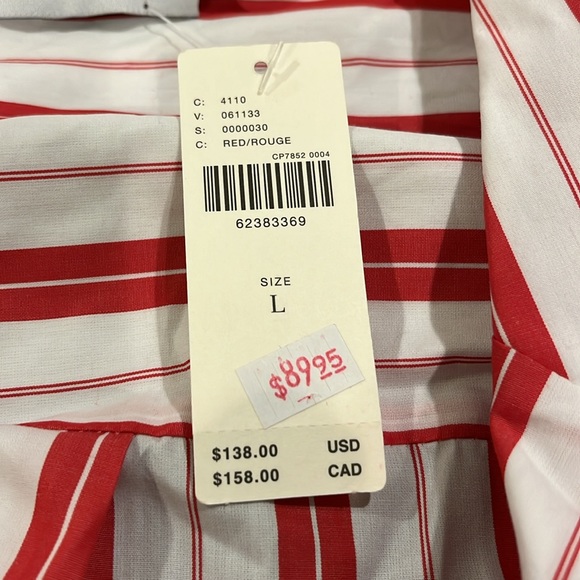 Harshman Faux Wrap Striped Shirt - Picture 7 of 13